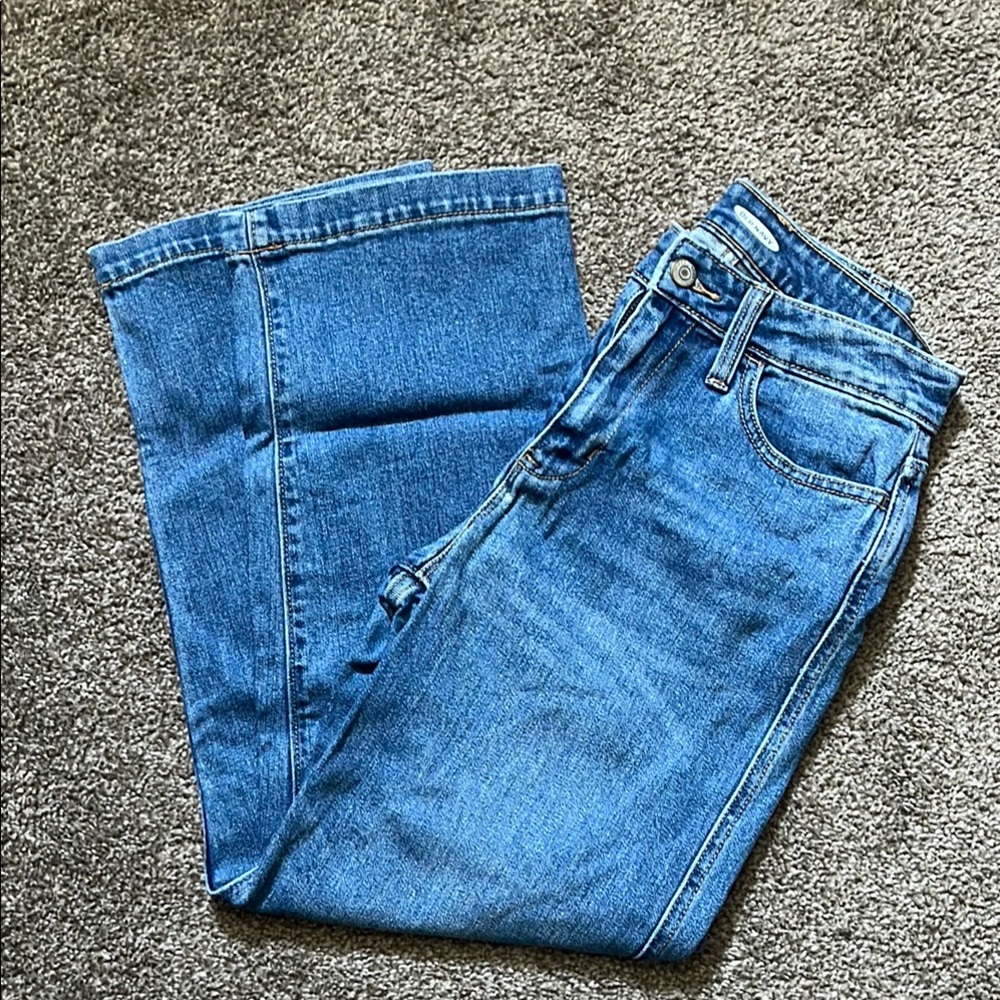 Classic Blue Denim Wide Leg Jeans